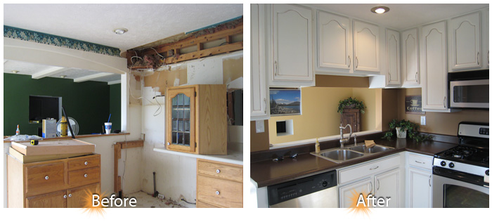 before and after kitchen remodel